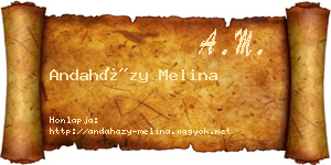Andaházy Melina névjegykártya